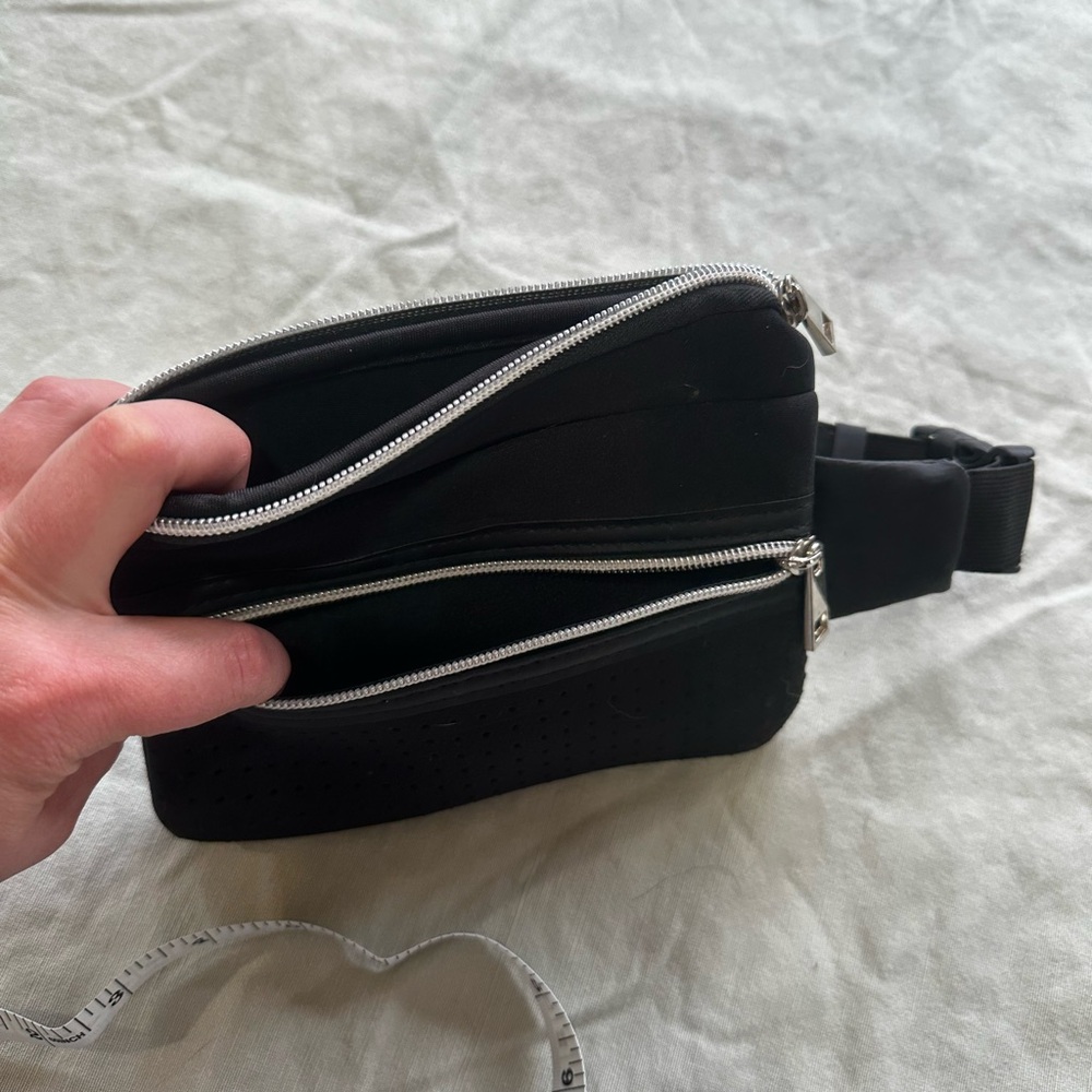 Black Belt Bag with Durable Fabric and Compact Design